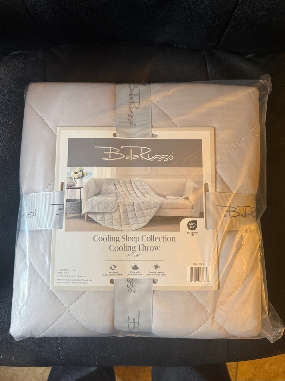 Belle Russo Cooling Throw Blanket in Light Gray